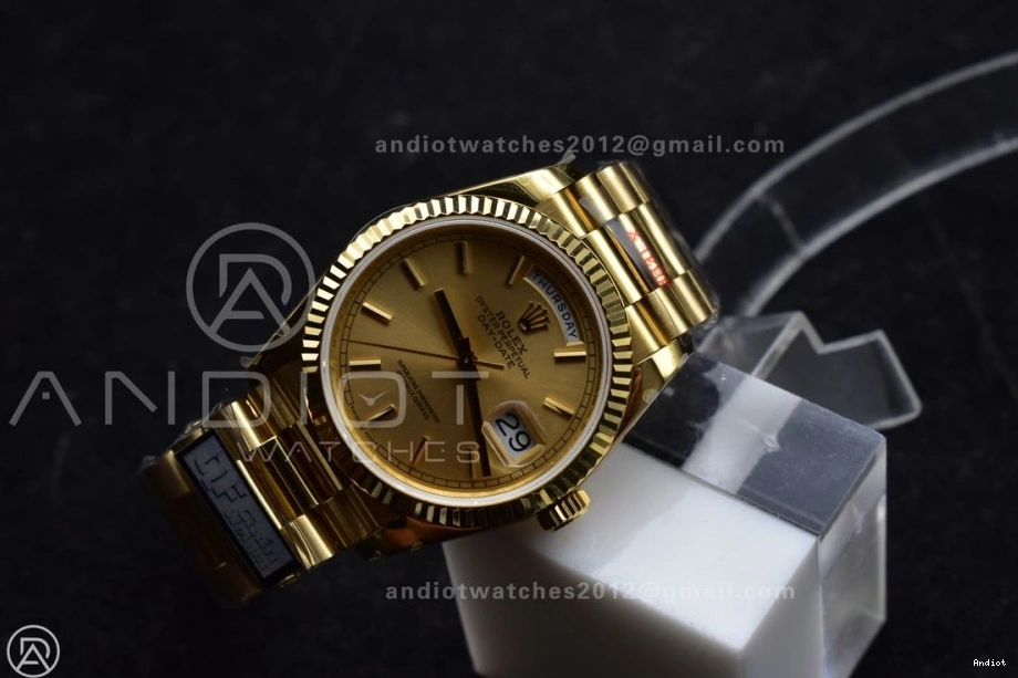 Bracelet Steel QF 36 V5 on DayDate vr3255 (Gain Best President YG Weight) Edition Dial 904L Gold 0225